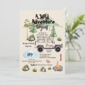 Avontuur Baby shower Waterverf Camper Kaart (Staand voorkant)