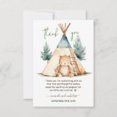 Avontuur Beer Camping Boy Baby shower Bedankkaart (Voorkant)