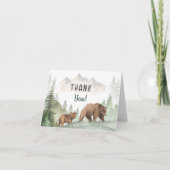 Avontuur Begin Baby Shower Beer Vouwde Dankkaart Bedankkaart (Voorkant)