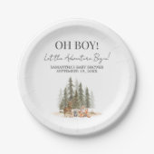 Avontuur Begin Baby Shower Papieren Bordje (Voorkant)