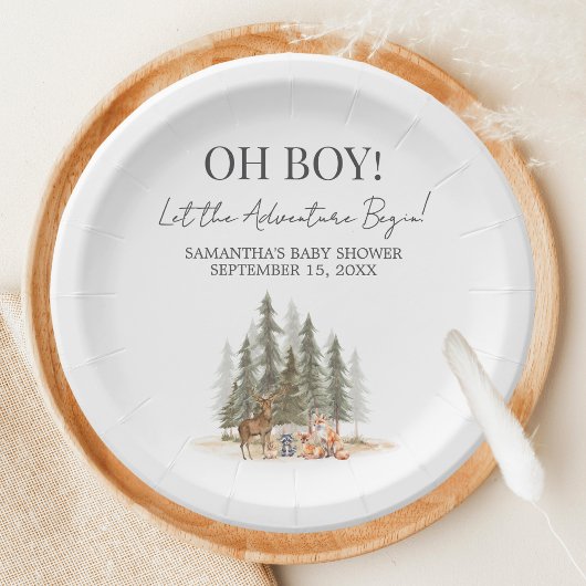 Avontuur Begin Baby Shower Papieren Bordje