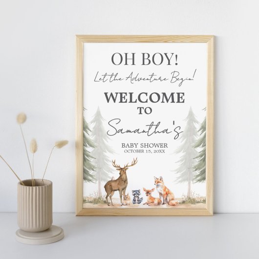 Avontuur Begin Baby Shower Welkom Bord Poster