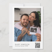 Avontuur Begin Bos Foto QR Code Baby Shower Kaart (Achterkant)