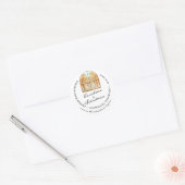Avontuur Begin Mountain Forest Landschap Wedding Ronde Sticker (Envelop)