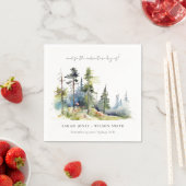 Avontuur Begin Pine Forest Landschap Trouwen Servet (Insitu)