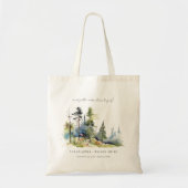 Avontuur Begin Pine Forest Landschap Trouwen Tote Bag (Voorkant)