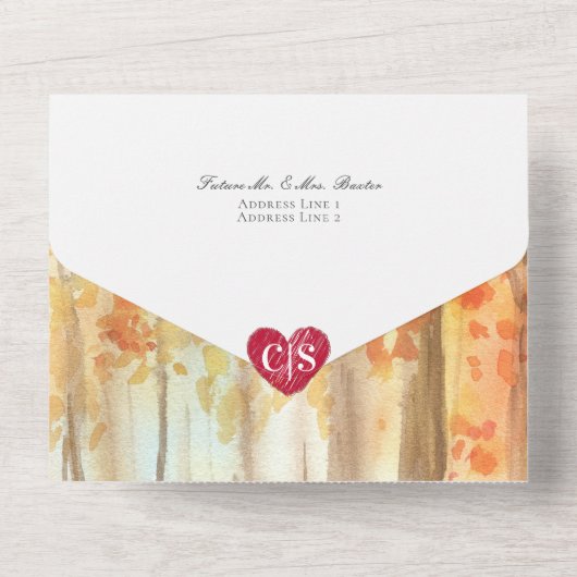 Avontuur Begin Rocky Mountain Bestemming Bruiloft All In One Uitnodiging (Achterkant)