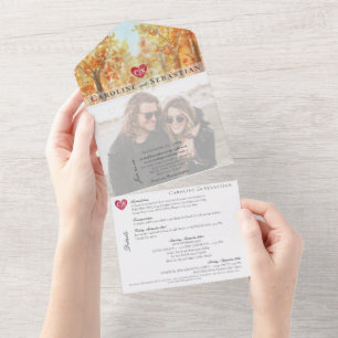 Avontuur Begin Rocky Mountain Bestemming Bruiloft All In One Uitnodiging