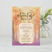 Avontuur Begin Rocky Mountain Bestemming Bruiloft Kaart (Staand voorkant)
