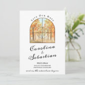 Avontuur Begin Rocky Mountain Bestemming Trouwen Save The Date (Staand voorkant)