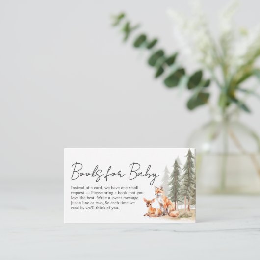 Avontuur Begin Woodland Animal Baby Book voor Baby Informatiekaartje (Staand voorkant)