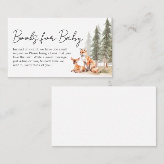 Avontuur Begin Woodland Animal Baby Book voor Baby Informatiekaartje (Voorkant / Achterkant)