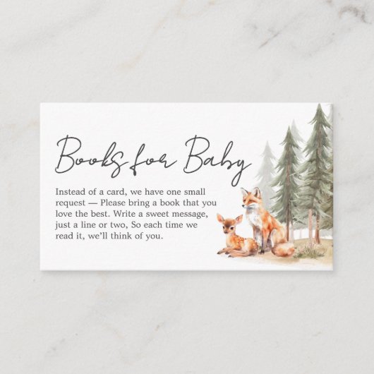 Avontuur Begin Woodland Animal Baby Book voor Baby Informatiekaartje (Voorkant)