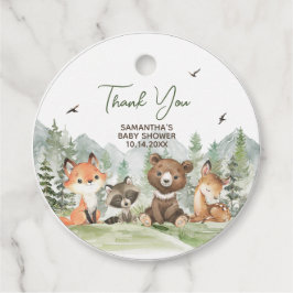 Avontuur Begin Woodland Animals Baby shower Ronde Bedankjes Labels