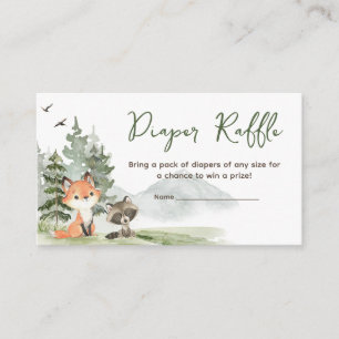 Avontuur Begin Woodland Dieren Luier Raffle Informatiekaartje