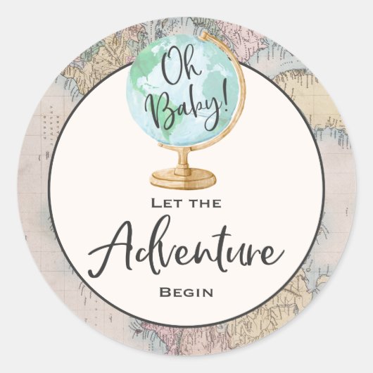 Avontuur Begins Favor Tag Sticker Seal (Voorkant)