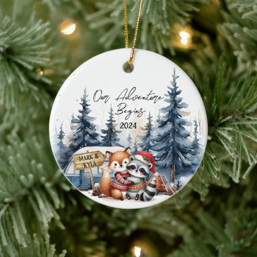 Avontuur begint aan eerste Ornament Pas getrouwd (Boom)