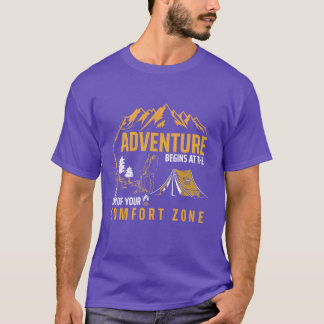 Avontuur begint aan het einde van je comfortzone T T-shirt