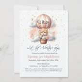 Avontuur Begint Baby Kitten Hete Luchtballon Kaart (Voorkant)