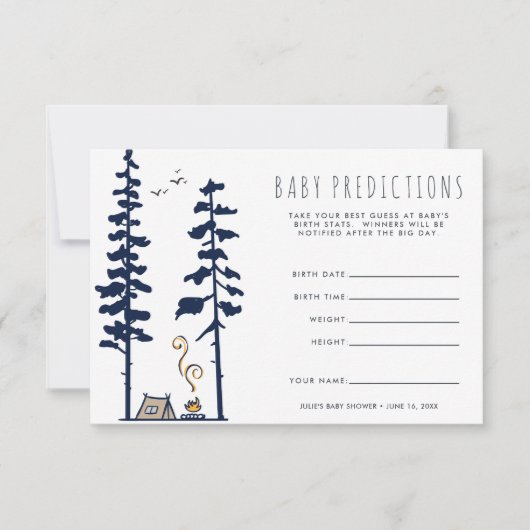 Avontuur begint | Baby shower gissen spel Kaart (Voorkant)