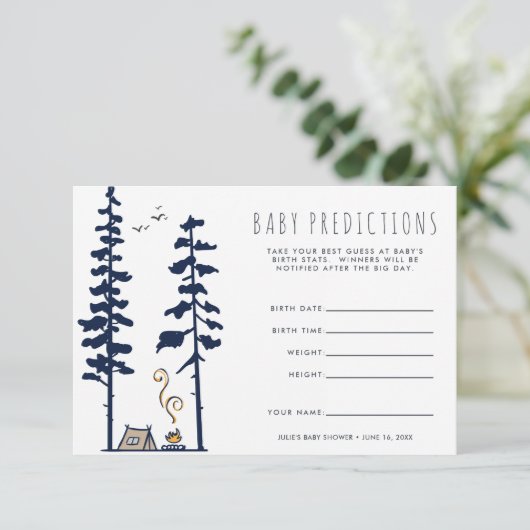 Avontuur begint | Baby shower gissen spel Kaart (Staand voorkant)