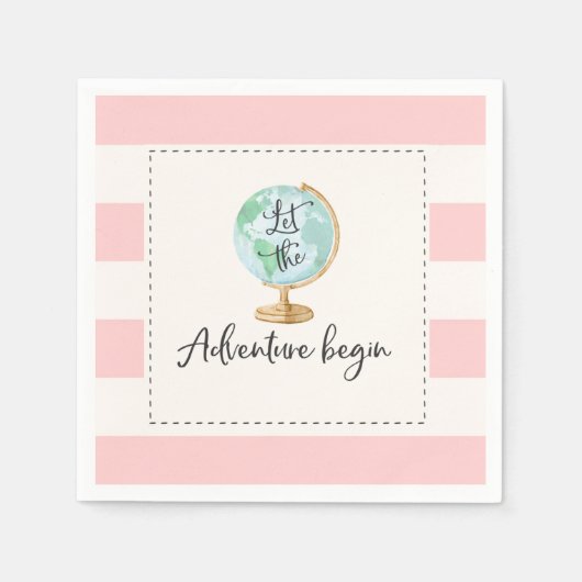 Avontuur Begint Baby shower Party Napkin Servet (Voorkant)