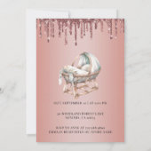 Avontuur Begint Baby shower Roos Gouden Glitter Kaart (Achterkant)