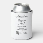 Avontuur begint baby shower scan QR code hart si Blikjeskoeler (Blikje Voorkant)