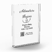 Avontuur begint baby shower scan QR code hart si Fotoblokken (Links)