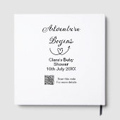 Avontuur begint baby shower scan QR code hart si Gastenboek (Achterkant)