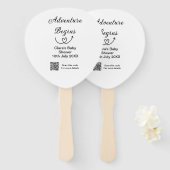 Avontuur begint baby shower scan QR code hart si Handwaaier (Voorkant en achterkant)