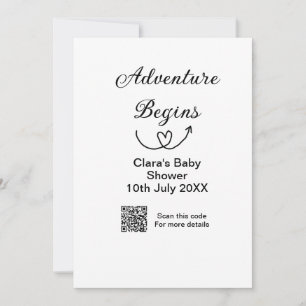 Avontuur begint baby shower scan QR-code hart si Kaart