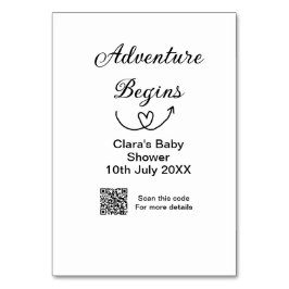 Avontuur begint baby shower scan QR code hart si Kaart