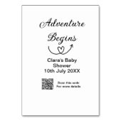 Avontuur begint baby shower scan QR code hart si Kaart (Achterkant)