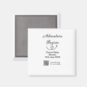 Avontuur begint baby shower scan QR code hart si Magneet (Voorkant / Achterkant)