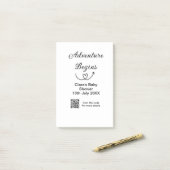 Avontuur begint baby shower scan QR code hart si Post-it® Notes (Op bureau)