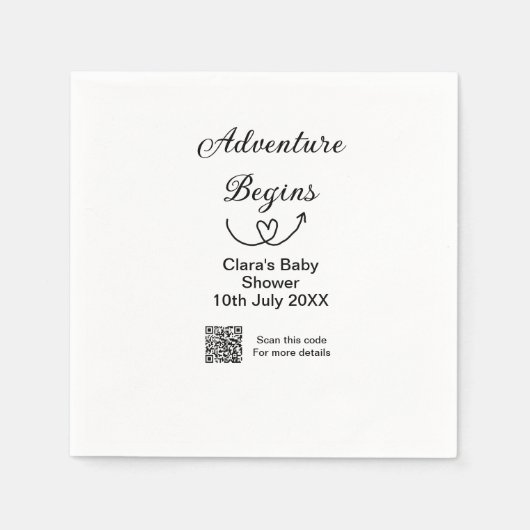 Avontuur begint baby shower scan QR code hart si Servet (Voorkant)
