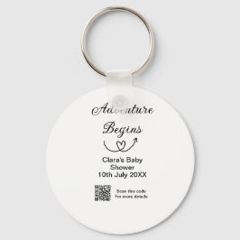 Avontuur begint baby shower scan QR code hart si Sleutelhanger