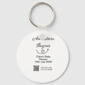 Avontuur begint baby shower scan QR code hart si Sleutelhanger (Achterkant)