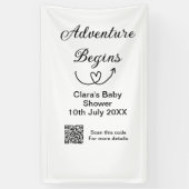 Avontuur begint baby shower scan QR code hart si Spandoek (Verticaal)
