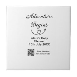 Avontuur begint baby shower scan QR code hart si Tegeltje