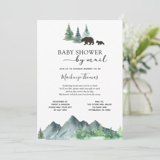 Avontuur Begint Beer Baby shower per Mail Kaart (Staand voorkant)