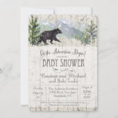 Avontuur Begint Beer Berk Babyshower Uitnodiging (Voorkant)