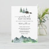 Avontuur begint Beer Virtual Baby shower Kaart (Staand voorkant)