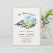 Avontuur Begint Bergketen Koppels Bruiloftfeest Kaart (Staand voorkant)