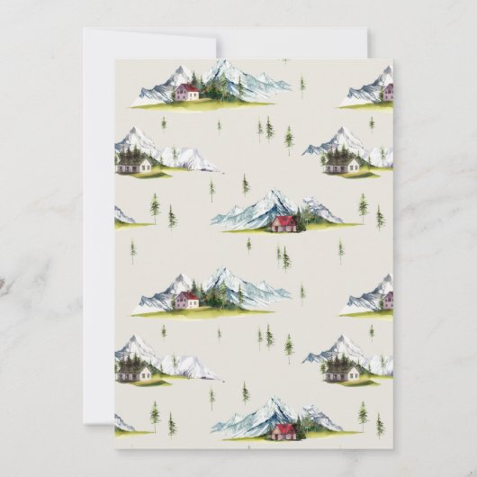 Avontuur Begint Bergketen Koppels Bruiloftfeest Kaart (Achterkant)