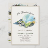 Avontuur Begint Bergketen Koppels Bruiloftfeest Kaart (Voorkant / Achterkant)