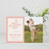 Avontuur begint | Bestemming - Save the Date (Staand voorkant)