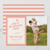 Avontuur begint | Bestemming - Save the Date (Voorkant / Achterkant)