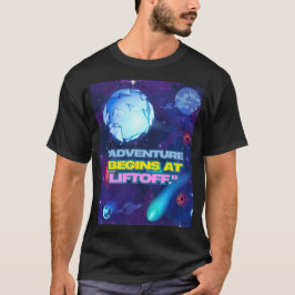 Avontuur begint bij de lancering geïsoleerde tumbl t-shirt